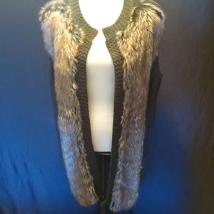 Faux fur sweater tunic sz XL